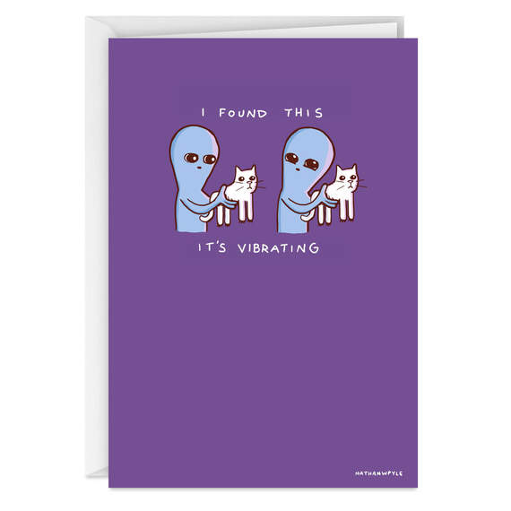 Strange Planet Vibrating Cat Funny Card, , large image number 1