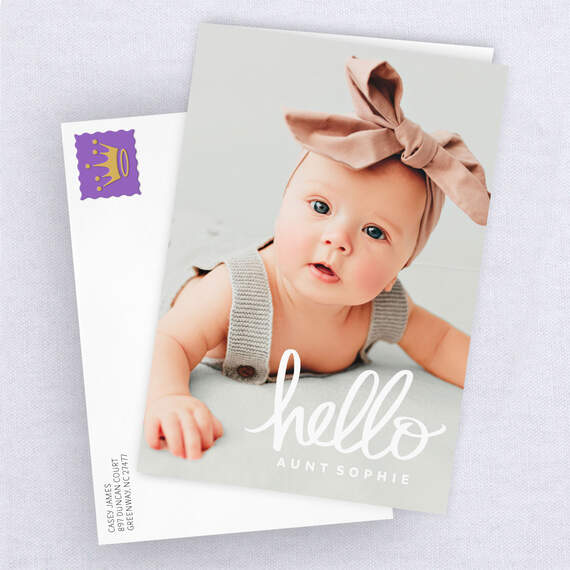 Personalized Hello Photo Card, , large image number 4