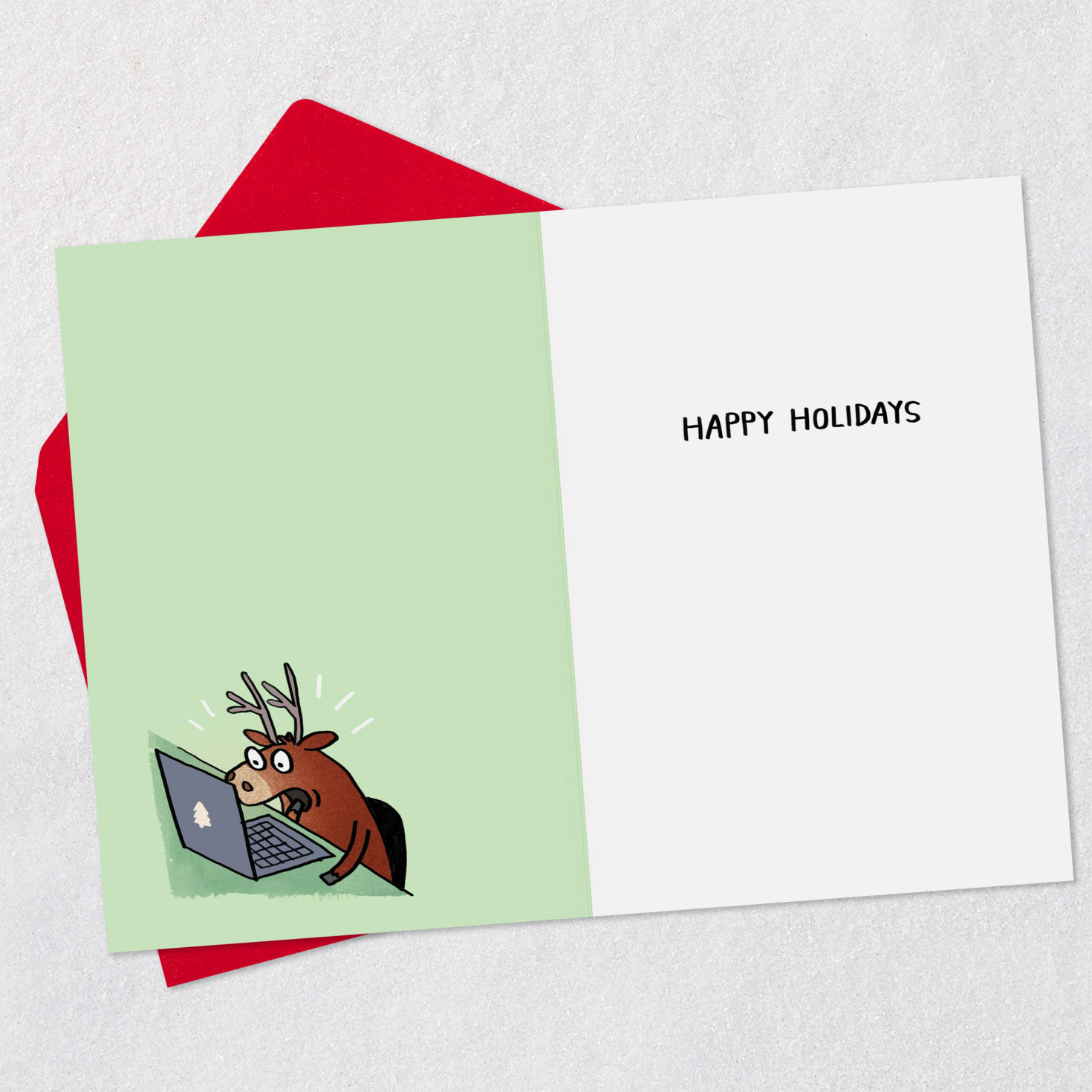 Hacker the Reindeer Funny Christmas Card, , large image number 3