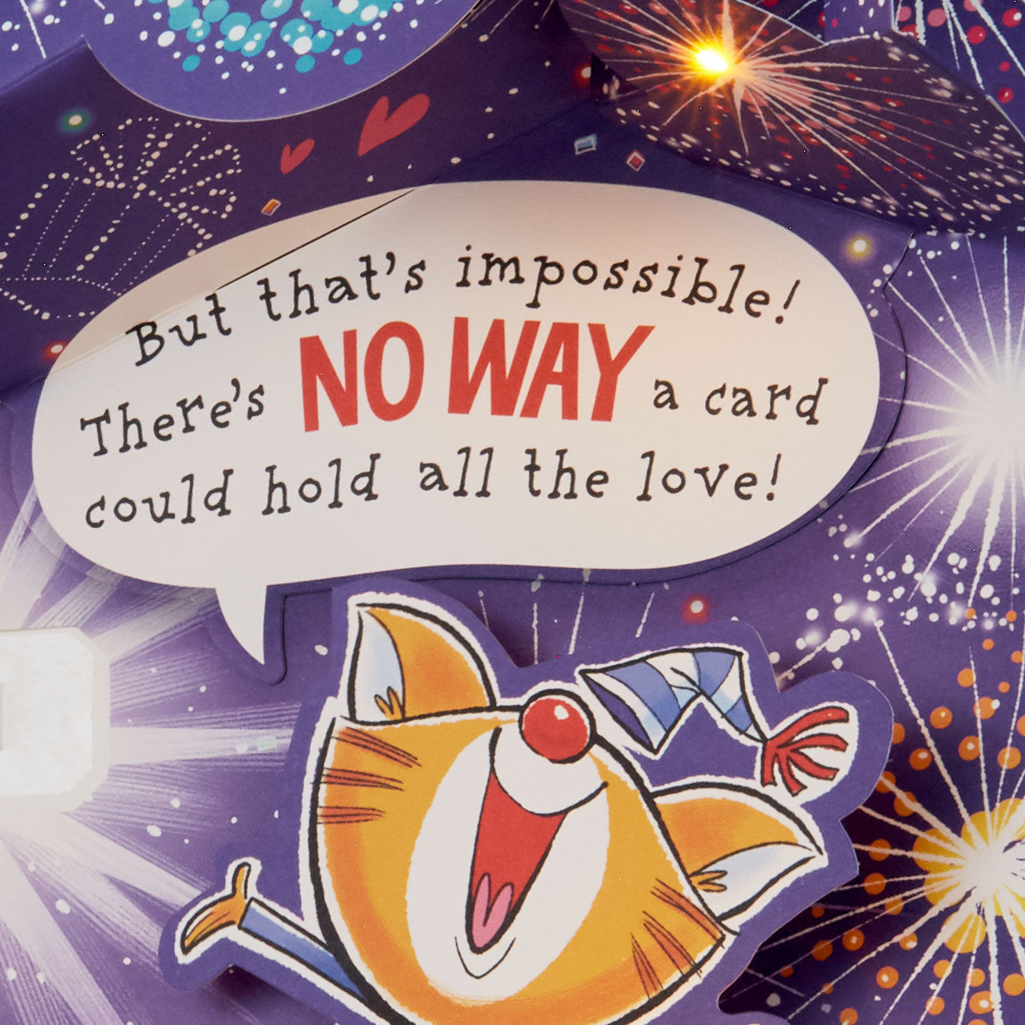 Colorful Fireworks Pop-Up Love Birthday Card Sentiment image number 3