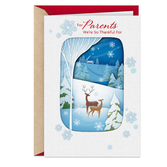 We're So Thankful for You Christmas Card for Parents, , large image number 1