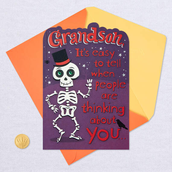 Smiling Skeleton Funny Halloween Card for Grandson, , large image number 5