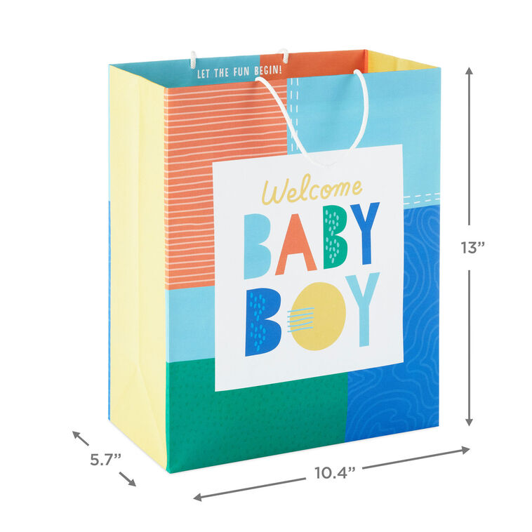 Colorful Baby Boy Large Gift Bag measurement image number 3