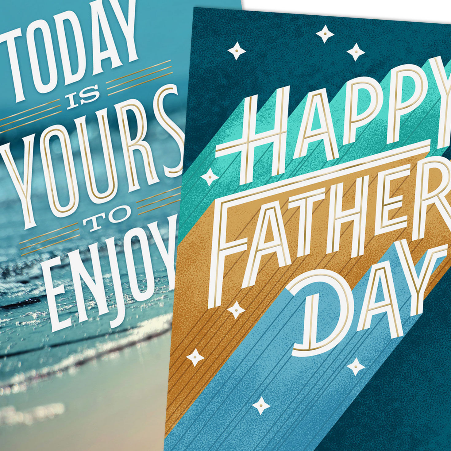 Beach and Bold Lettering Father's Day Card Pack Card Covers Detail image number 4