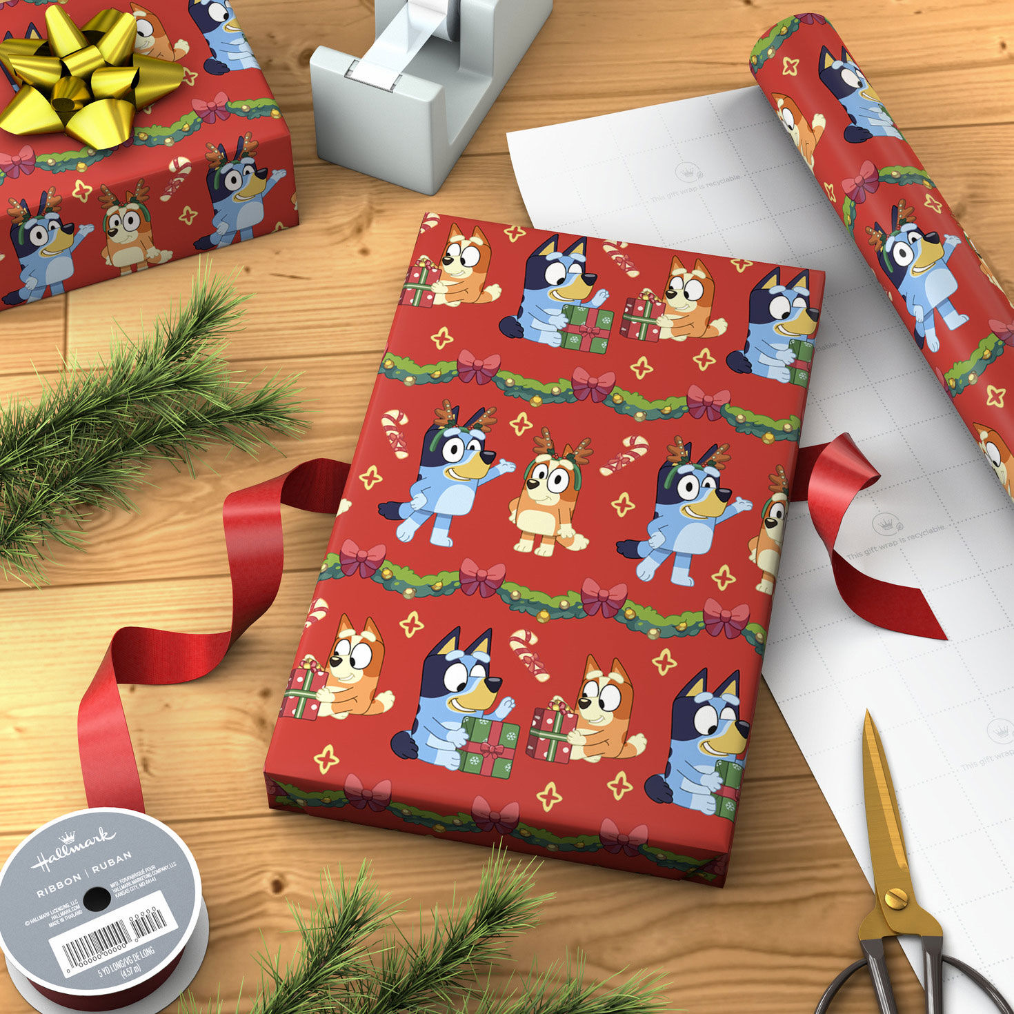 Bluey Gift Exchange Christmas Wrapping Paper Wrapped package image number 3