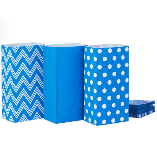 Blue Assorted Paper Goodie Bags, Pack of 30, 