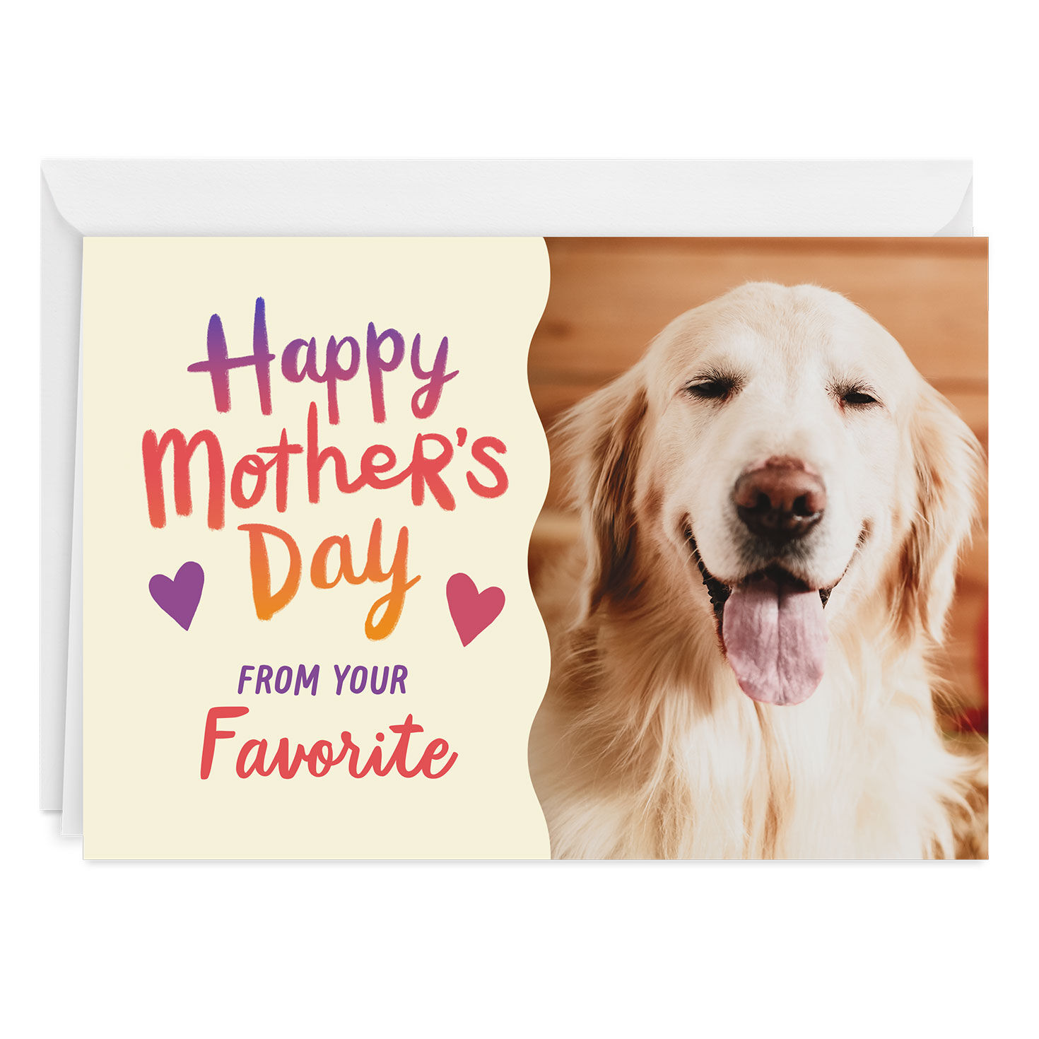 Bright Ombré and Hearts Custom Mother's Day Card