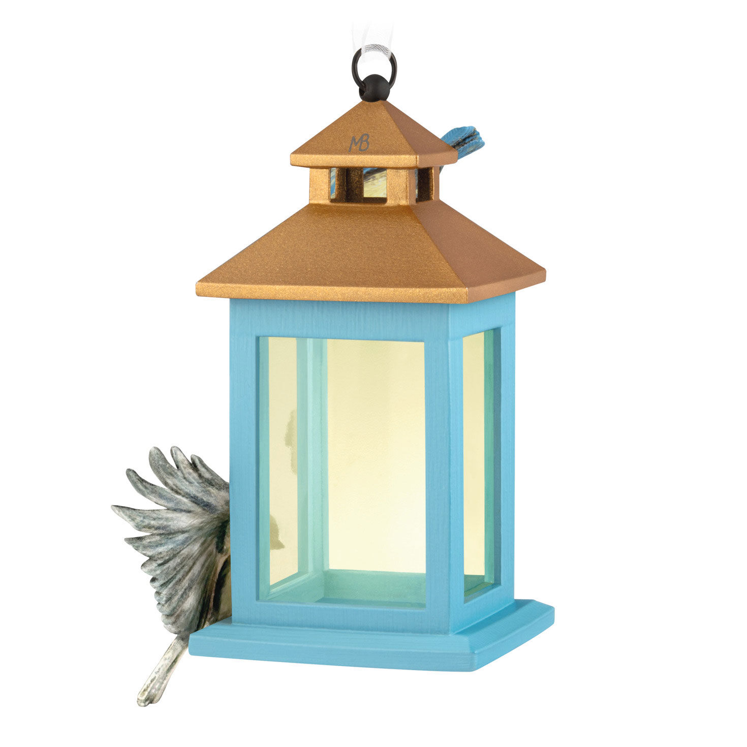 Birds on Lantern Keepsake Ornament Back image number 6