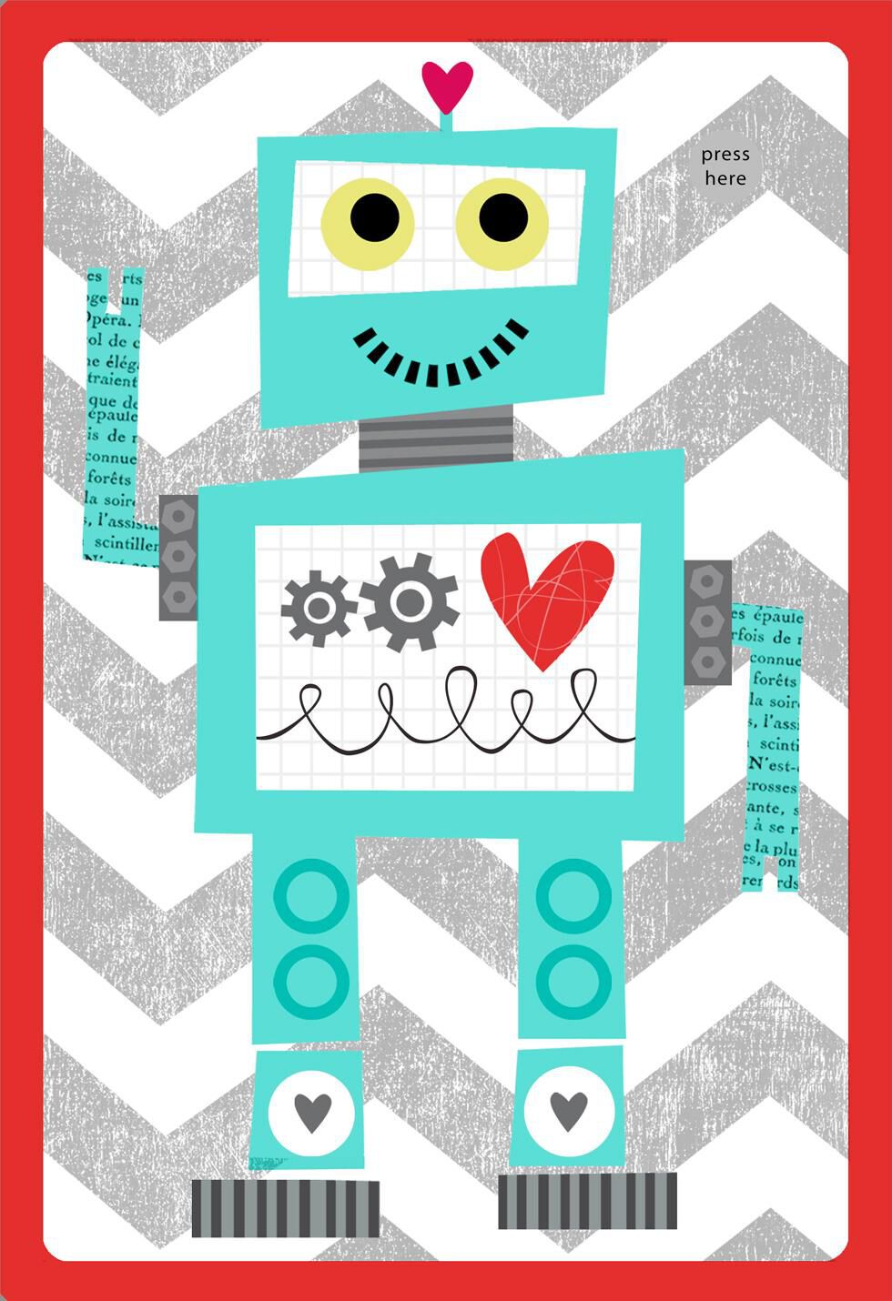Robot Valentine's Day Card for Kids With Sound
