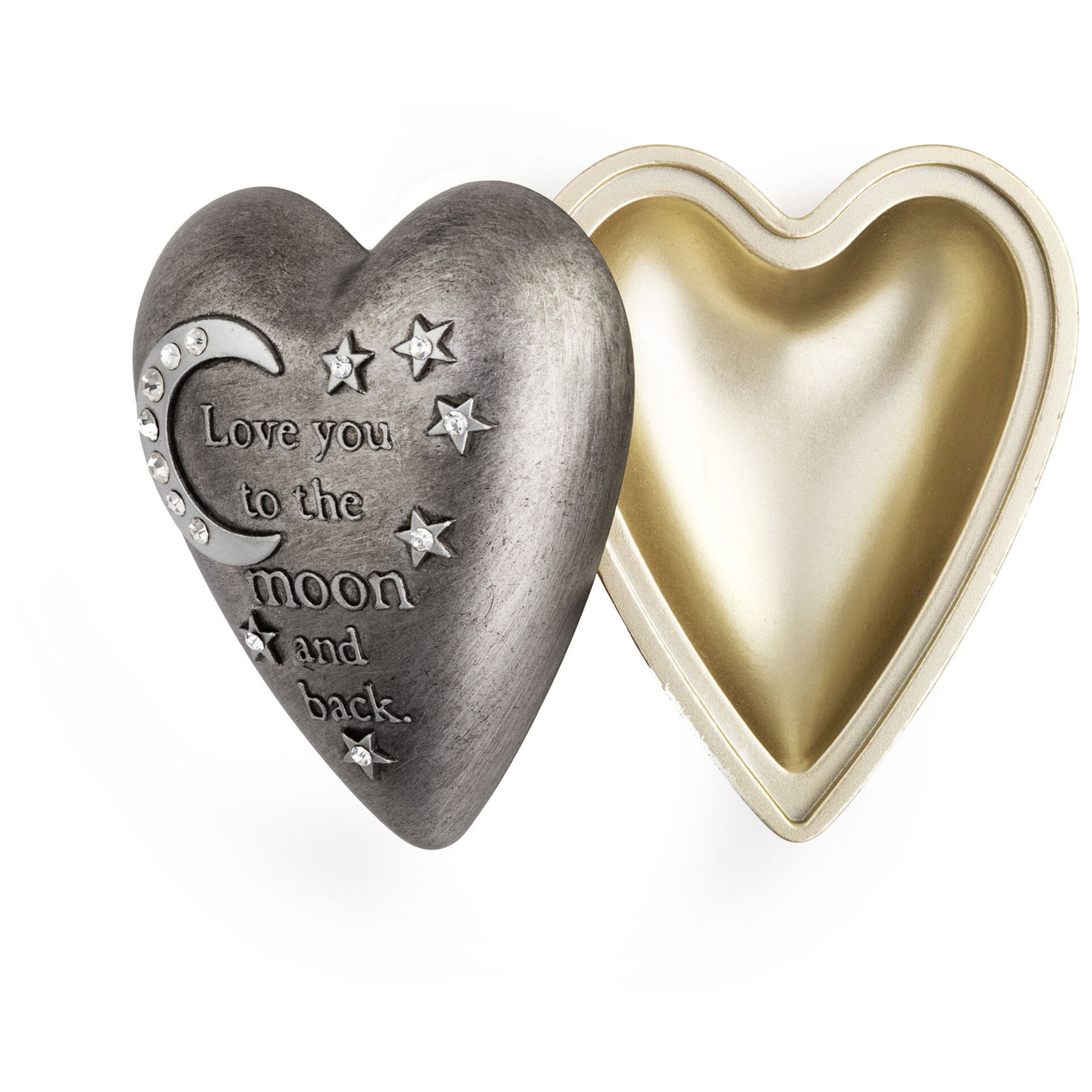 Grandma I Love You To The Moon and Back Heart Shaped Trinket Box Presents For Birthday 