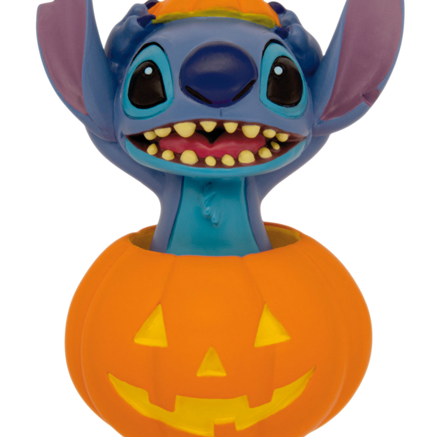 Stitch in Jack-o'-Lantern Halloween Ornament closeup view image number 3
