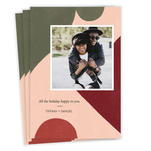Abstract Design Flat Holiday Photo Card, 