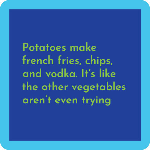 Drinks on Me Potatoes Funny Coaster, 