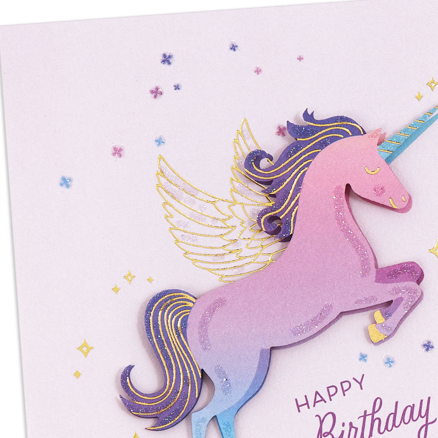 Pink Unicorn Birthday Card for Kids Card Front Detail image number 4