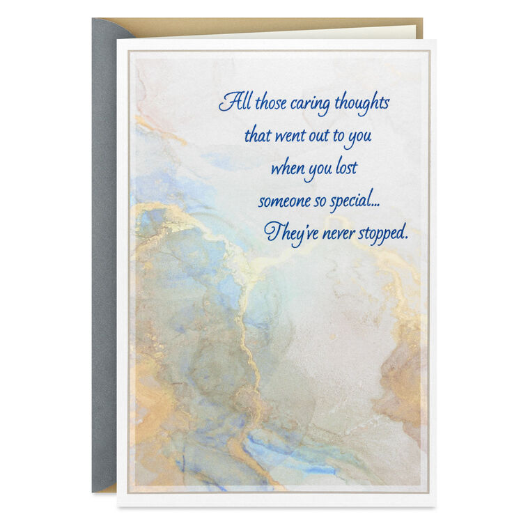 The Caring Thoughts Have Never Stopped Sympathy Card for Anniversary of Death