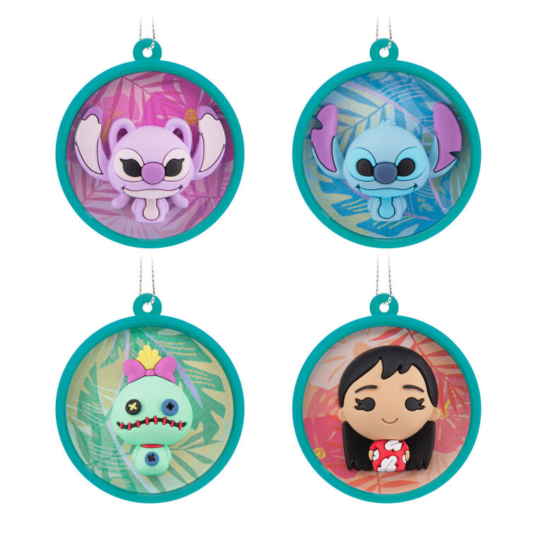 Mini Disney Stitch Scenes Shatterproof Hallmark Ornaments, Set of 4