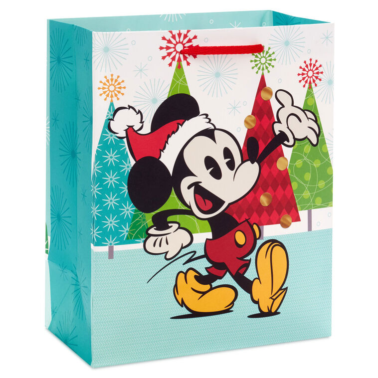 9.6" Disney Vintage Mickey Mouse Medium Christmas Gift Bag