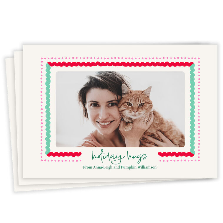 Hugs Rickrack Flat Holiday Photo Card