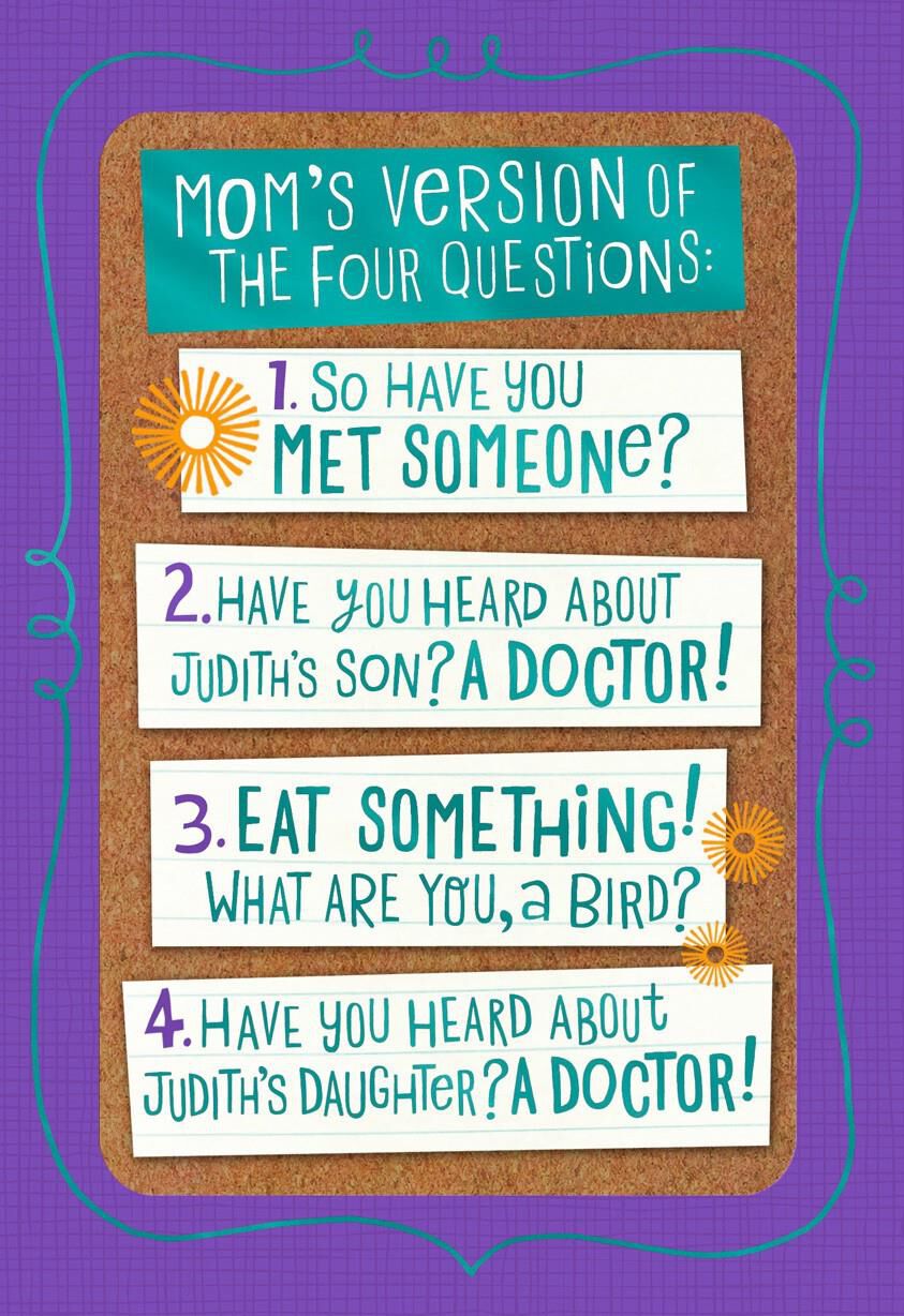 Mom’s Questions Funny Passover Card