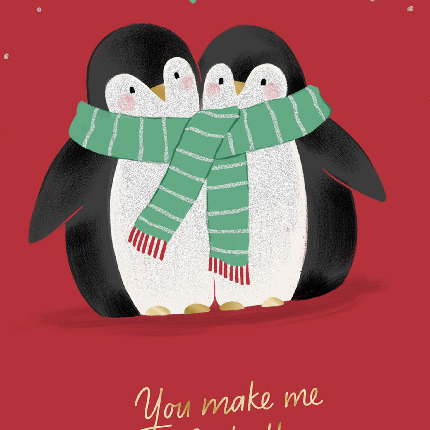 Penguin Mistletoe Christmas Card for Partner Card Front Detail image number 4