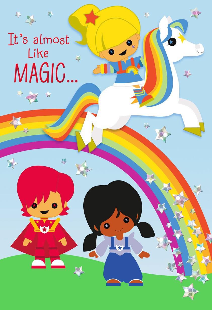 Rainbow Brite and Friends Stylized Coloring Card With Stickers