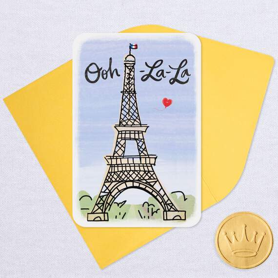 3.25" Mini Ooh-La-La Heart Eiffel Tower Blank Card, , large image number 5