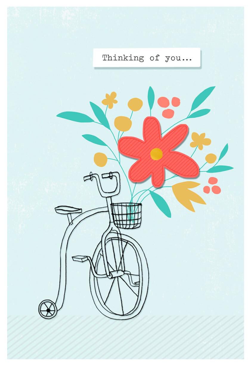 Bike Basket Bouquet Thinking of You Card