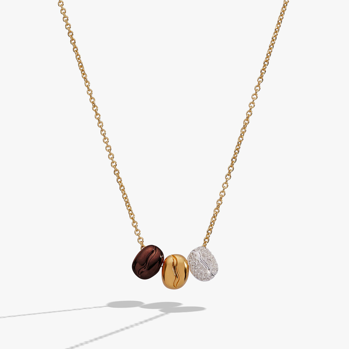 Alex And Ani Coffee Bean 'Happiness, Wealth, Health' Engraved Pendant Necklace