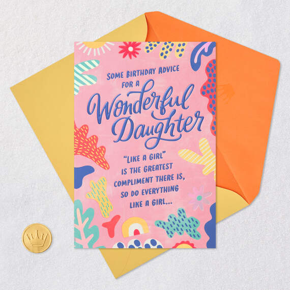 Do Everything Like a Girl Birthday Card for Daughter, , large image number 6