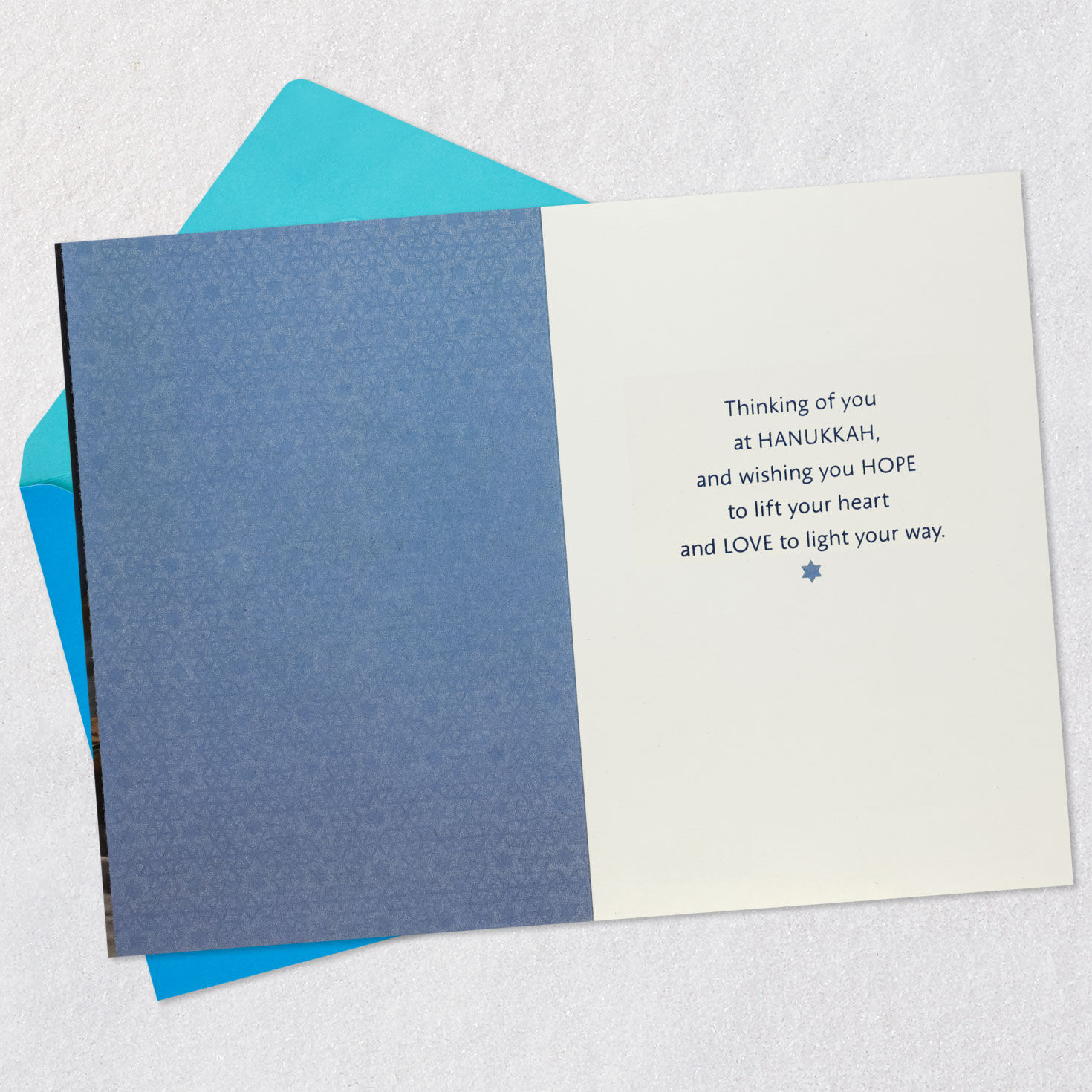 Menorah and Candles Hanukkah Card Open card with envelope image number 3
