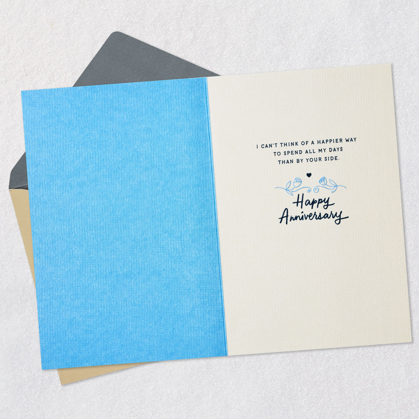 Romantic Lovebirds Anniversary Card Open card with envelope image number 3