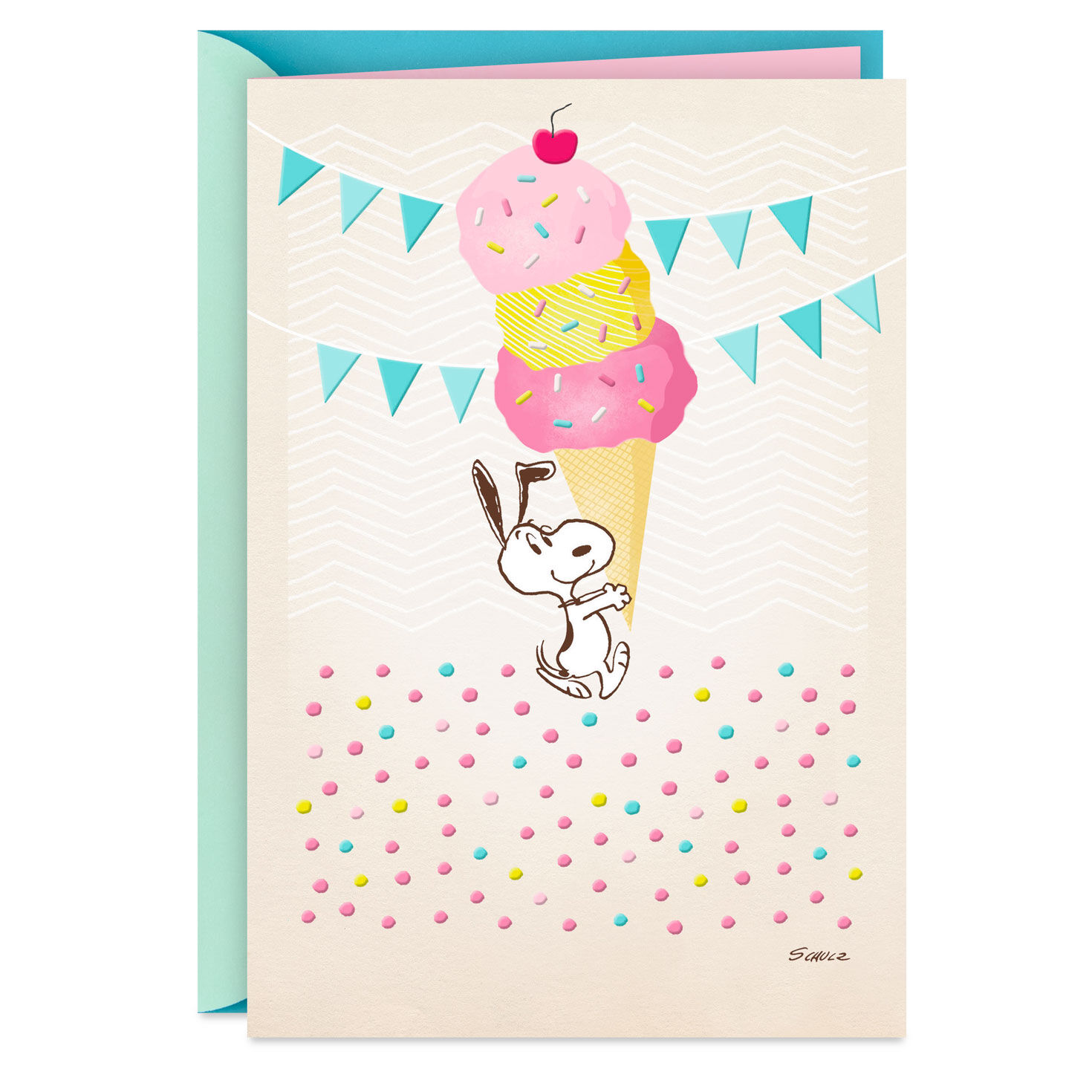Peanuts® Snoopy Super-Duper Triple-Scooper Birthday Card