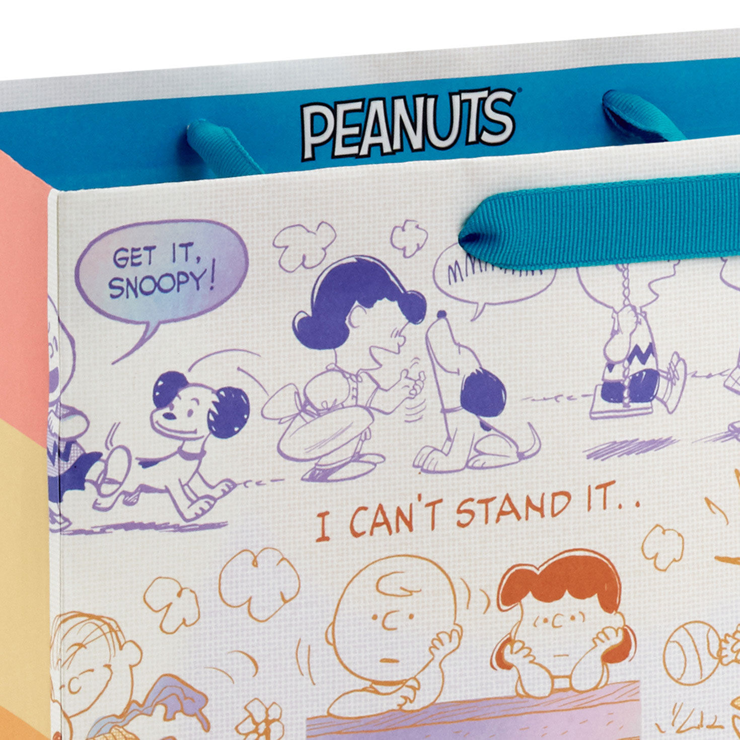 75 Years Peanuts Comic Strips Large Gift Bag Handle Detail image number 4