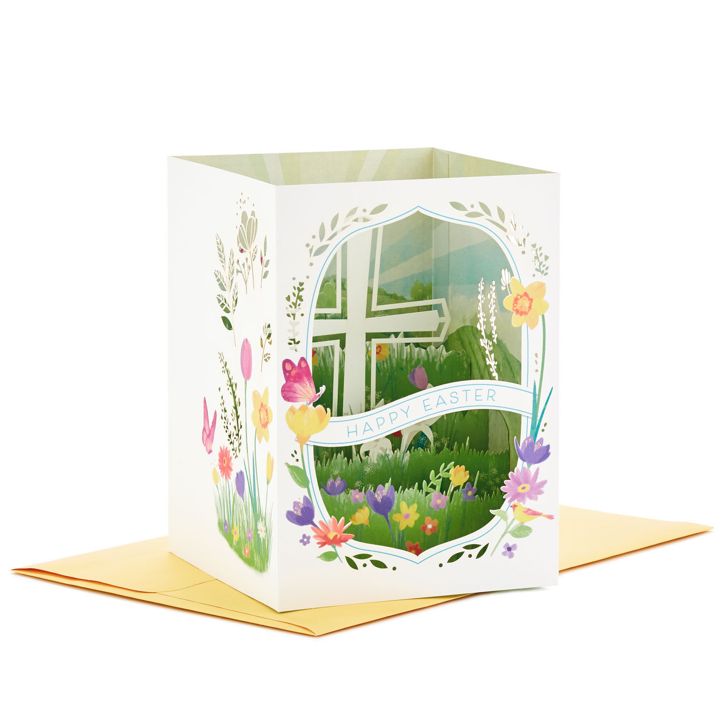 God's Love, Peace and Blessings Religious Pop-Up Easter Card