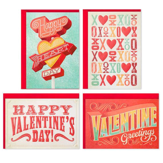 Vintage Signs Assorted Valentine's Day Cards, Pack of 24, , large image number 1