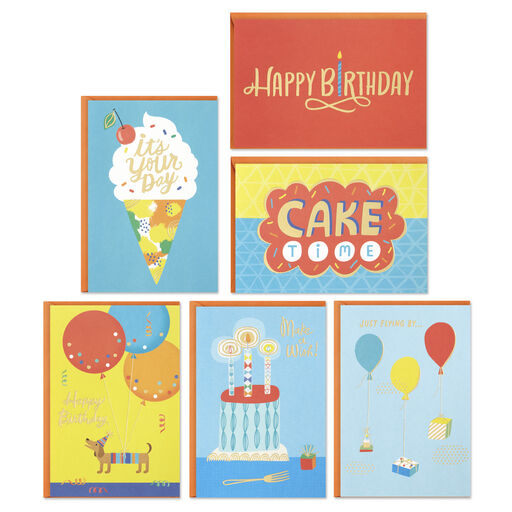 Cake and Candles Time Assorted Birthday Cards, Box of 36, 