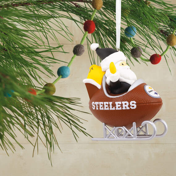 NFL Pittsburgh Steelers Santa Football Sled Hallmark Ornament, , large image number 2
