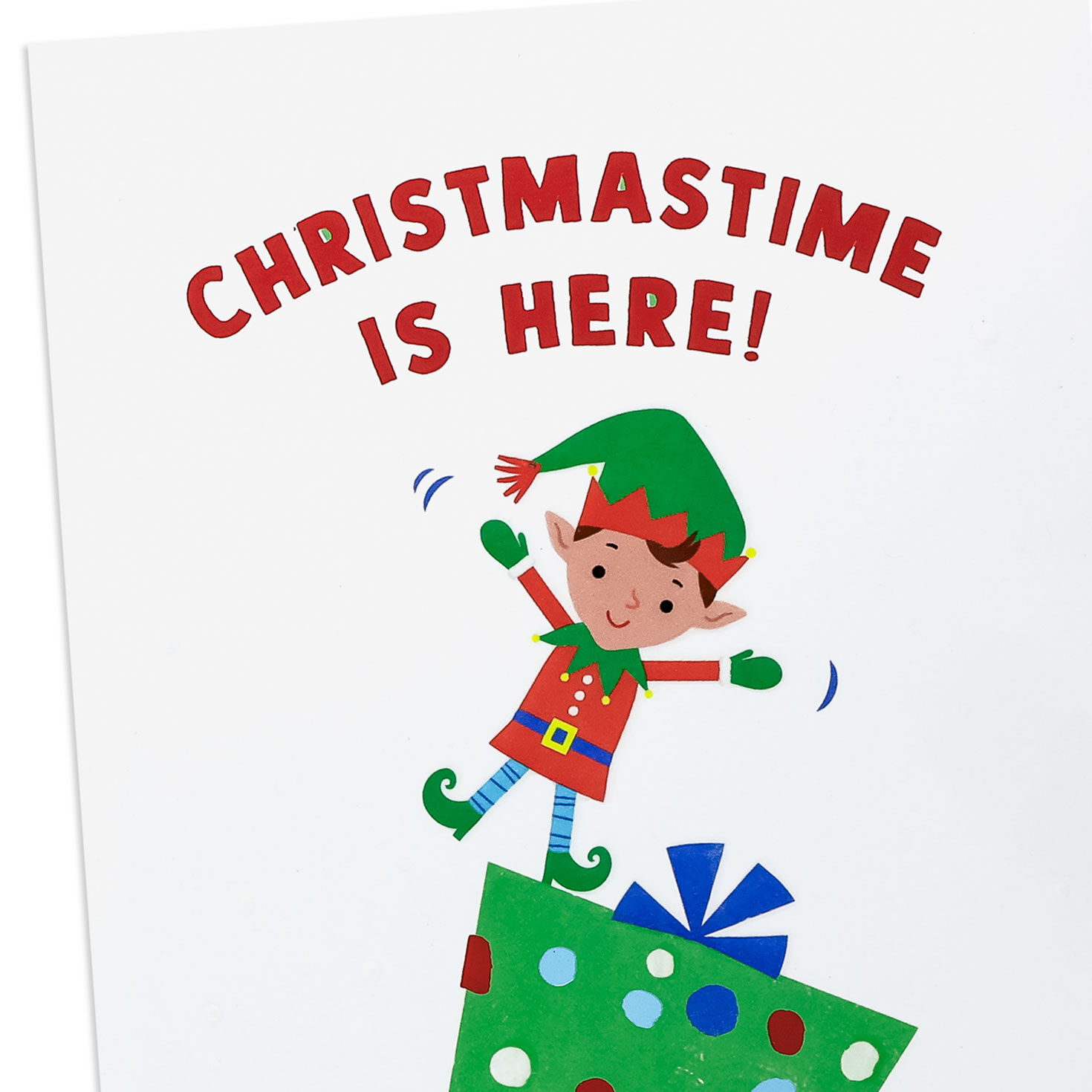Playful Elf and Gifts Money Holder Christmas Card Card Front Detail image number 5