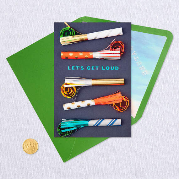 Let's Get Loud Party Blowers Birthday Card, , large image number 5