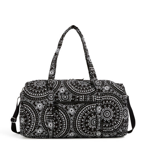 Vera Bradley Large Travel Duffel Bag in Black Bandana Medallion, 