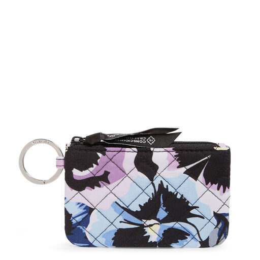Vera Bradley Zip ID Case in Plum Pansies, 