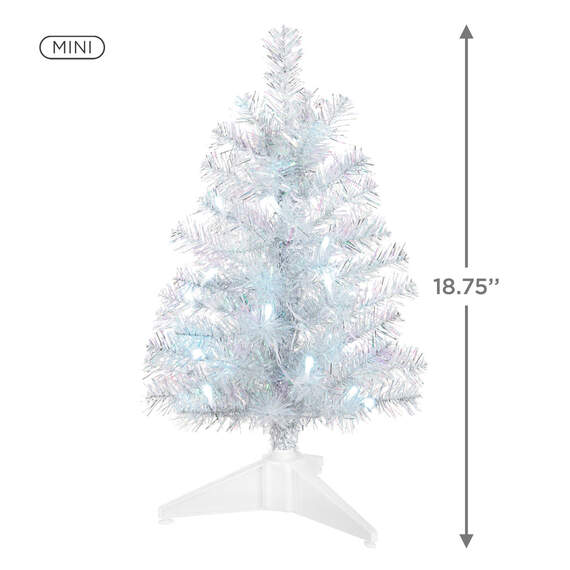 Miniature Silver and White Pre-Lit Christmas Tree, 18.75", , large image number 3
