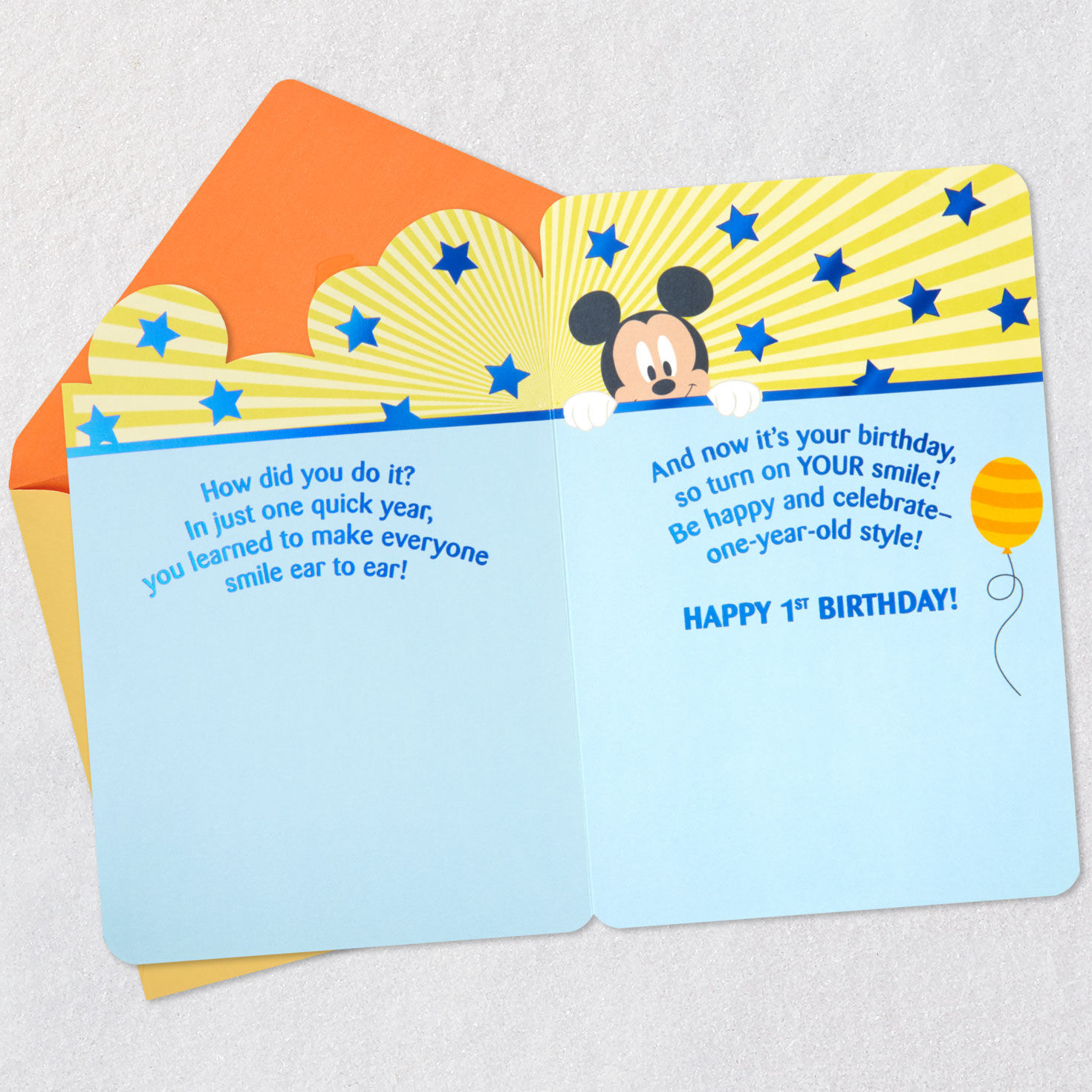 Disney Mickey Mouse Be Happy and Celebrate First Birthday Card for only USD 5.99 | Hallmark