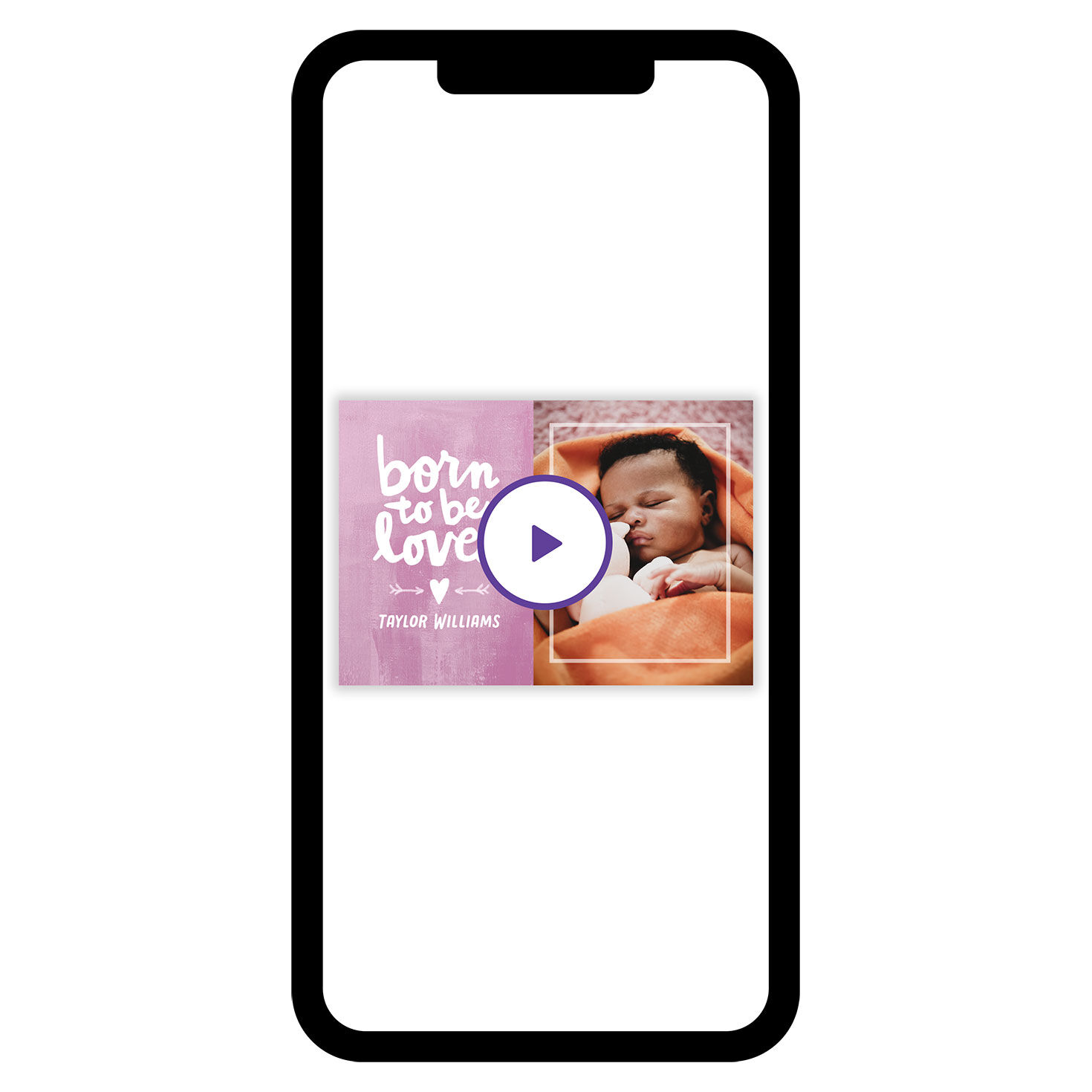 Born to Be Loved Pink New Baby eCard