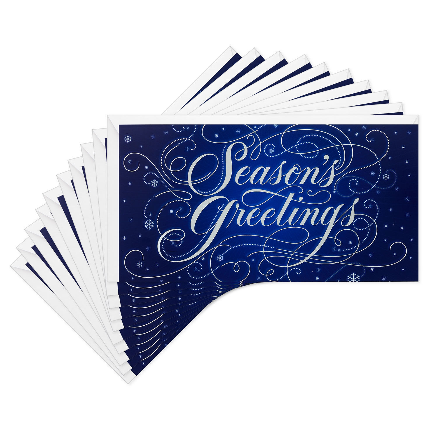 Silver and Blue Money Holder Christmas Cards, Pack of 10