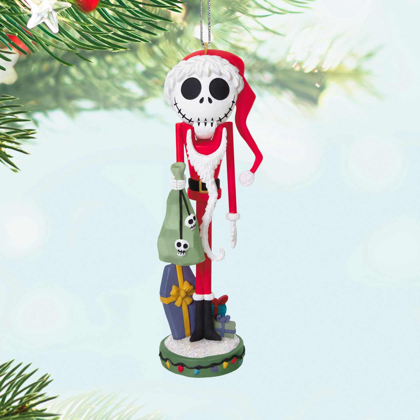 Jack Skellington Nutcracker Keepsake Ornament Hanging on tree image number 2