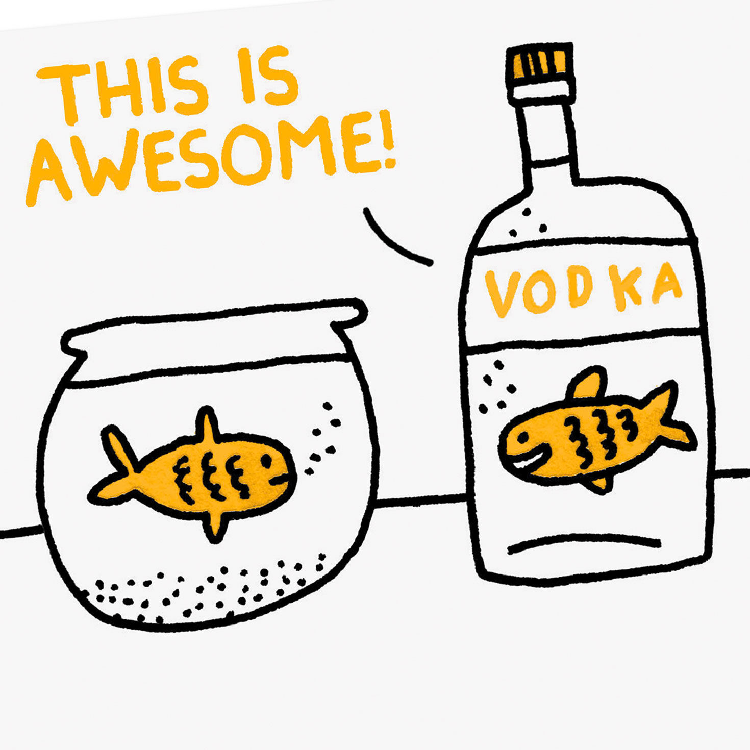 Fish in Vodka Bottle Funny Birthday Card Card Front Detail image number 4