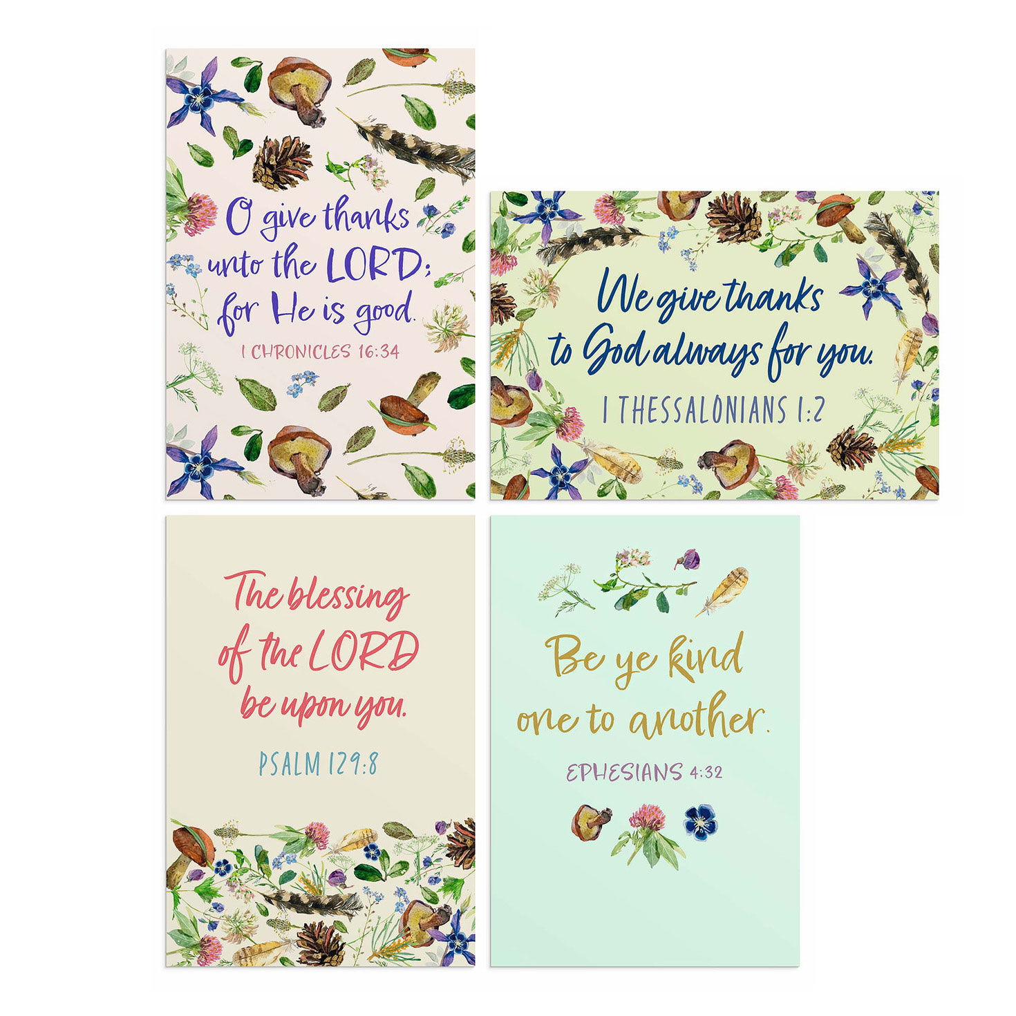 Simple Nature Assorted Religious Thank You Cards, Box of 12