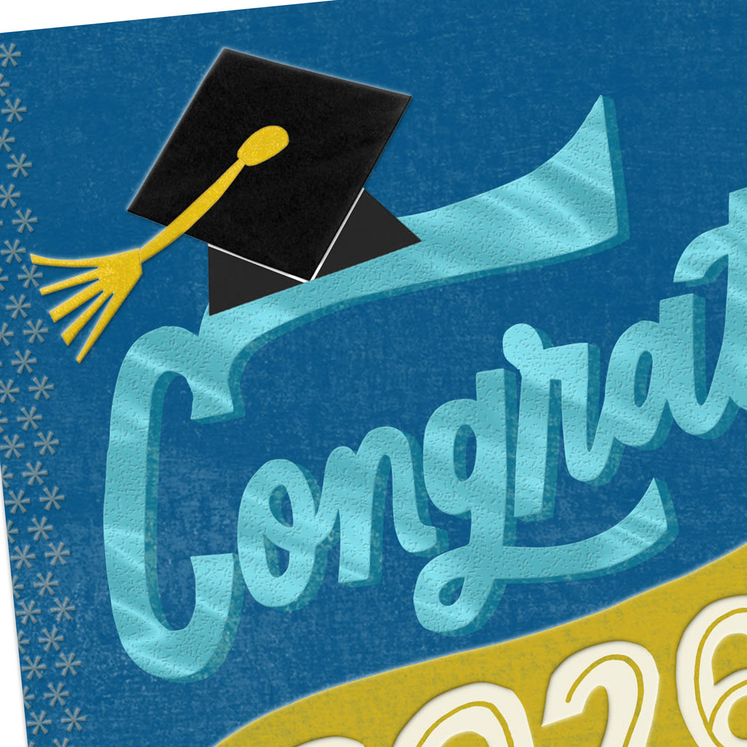 Mortarboard Cap and Banner 2026 Graduation Card Card Front Detail image number 4