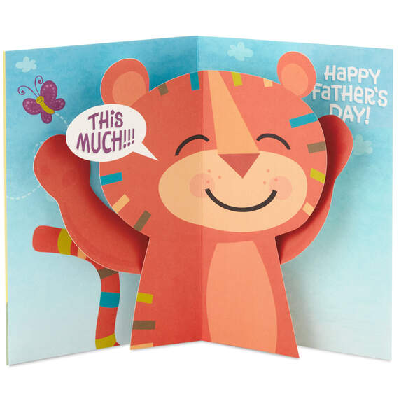 Loved This Much Tiger Hug Pop-Up Father's Day Card for Grandpa, , large image number 2